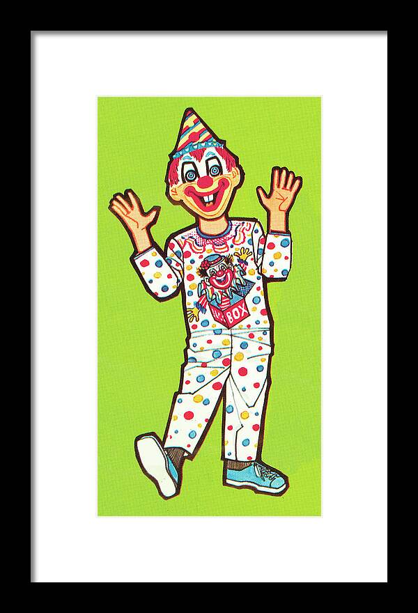 Campy Framed Print featuring the drawing Clown costume by CSA Images