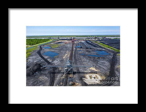 Davant Framed Print featuring the photograph Coal And Coke Shipping Terminal by Jim West/science Photo Library