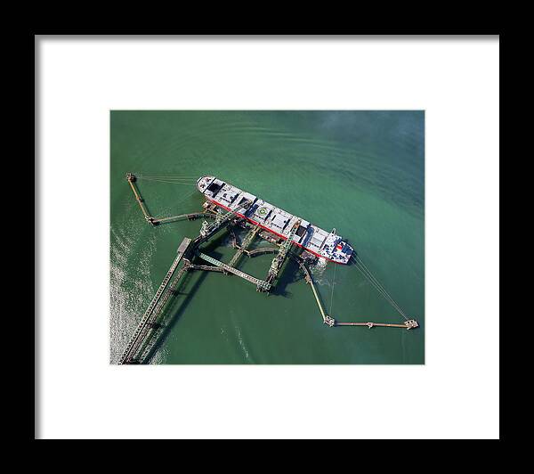 Freight Transportation Framed Print featuring the photograph Coal Ship Being Loaded by Dan prat