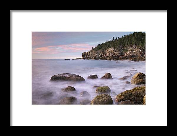 Acadia National Park Framed Print featuring the photograph Cobblestone Beach by Alan Majchrowicz