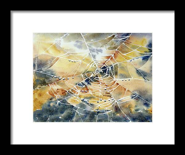 Watercolor Paints Framed Print featuring the photograph Cobweb Spiderweb by By Doris Jung-rosu