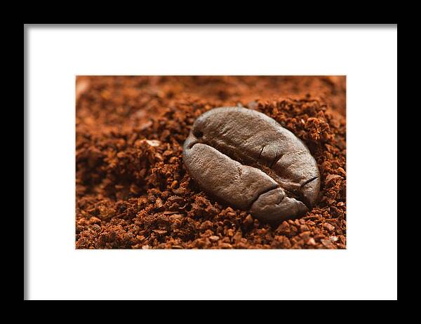 Single Object Framed Print featuring the photograph Coffee Beans by Esen Tunar Photography