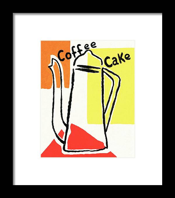 Abstract Framed Print featuring the drawing Coffee cake by CSA Images