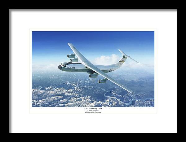 Starlifter Framed Print featuring the painting Cold War Heavy Lifter by Mark Karvon
