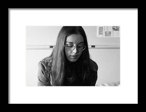 Brown University Framed Print featuring the photograph College Student with Octagonal Eyeglasses, 1972 by Jeremy Butler
