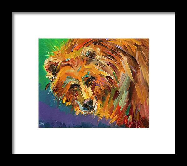 Bear Framed Print featuring the painting Color Bear by Diane Whitehead