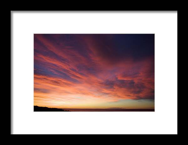 Tranquility Framed Print featuring the photograph Colorful Clouds In Sunset Sky by Frank Van Delft