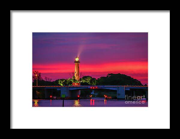 Lighthouse Framed Print featuring the photograph Colorful Jupiter Light by Tom Claud