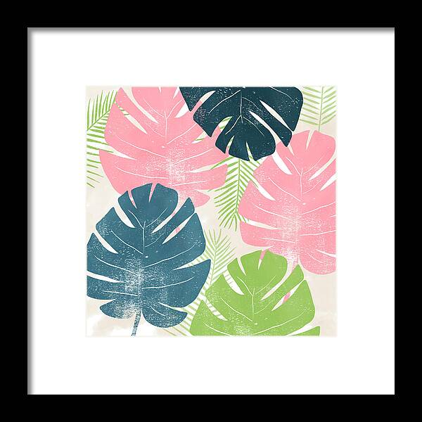 Tropical Framed Print featuring the mixed media Colorful Palm Leaves 1- Art by Linda Woods by Linda Woods