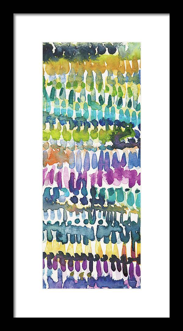 Abstract Framed Print featuring the painting Colorful Paterns Iv Panel II by Cheryl Warrick