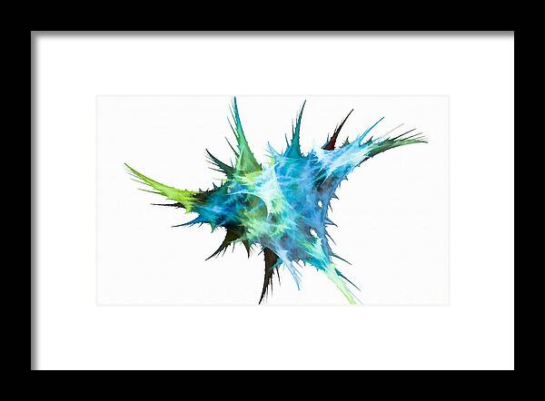 Colorful Framed Print featuring the digital art Colorful Spikes Light Blue by Don Northup