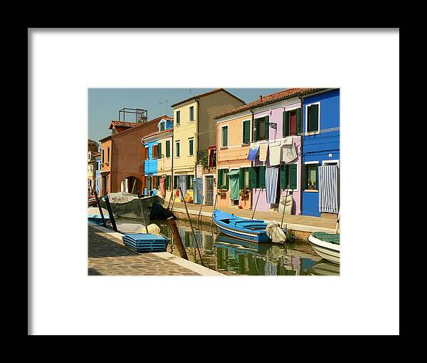 Shadow Framed Print featuring the photograph Colors Of Burano by Jolivillage