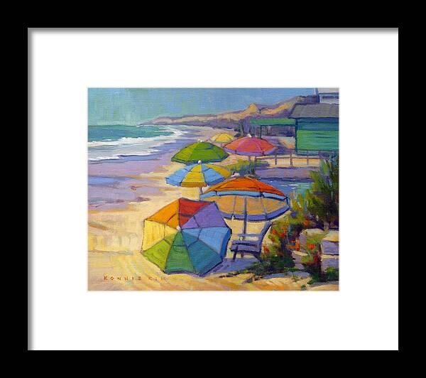 Crystal Cove Framed Print featuring the painting Colors of Crystal Cove by Konnie Kim