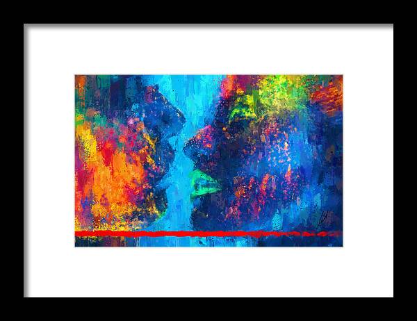 Art Framed Print featuring the painting COLORS OF LOVE - Gravity II by Vart