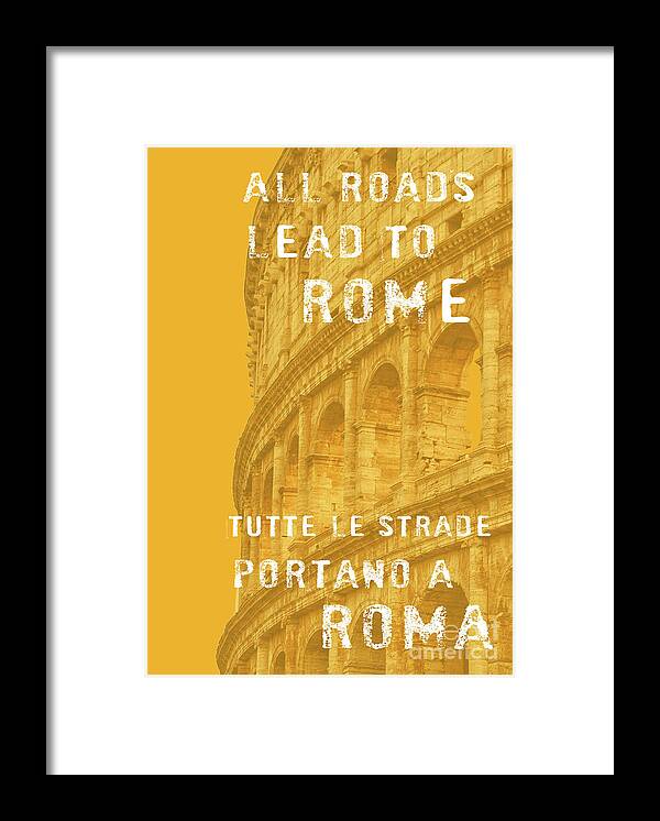 Rome Framed Print featuring the photograph Colosseum in Rome, Italy by Kithara Studio