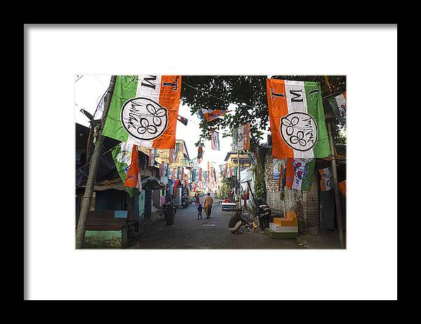Street Framed Print featuring the photograph Colours Along The Winter Street by Souvik Banerjee