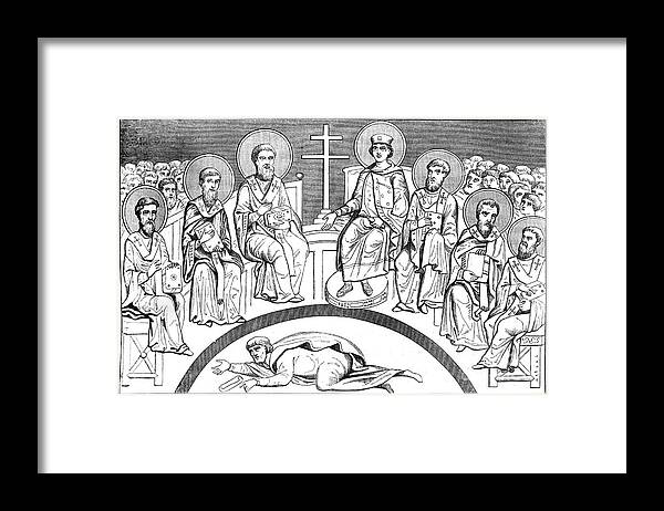 Engraving Framed Print featuring the drawing Commemoration Of The Second Council by Print Collector