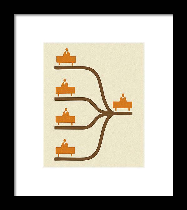Authority Framed Print featuring the drawing Company Hierarchy by CSA Images