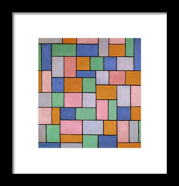 Theo Van Doesburg Framed Print featuring the painting Composition in Dissonances by Theo van Doesburg