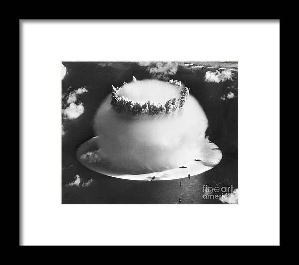 Crown Framed Print featuring the photograph Condensation Cloud Of Nuclear Blast by Bettmann