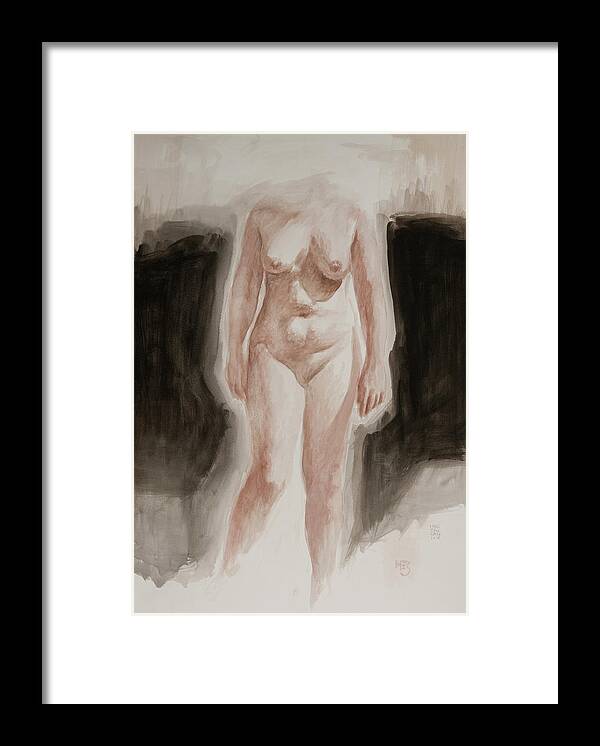 Body Confidence Framed Print featuring the painting Confidence by Hans Egil Saele