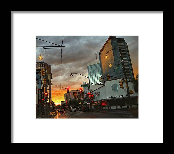 Tucson Framed Print featuring the photograph Congress Street Monsoon Season by Chance Kafka