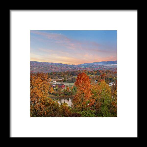 Square Framed Print featuring the photograph Connecticut Country Sunrise by Bill Wakeley
