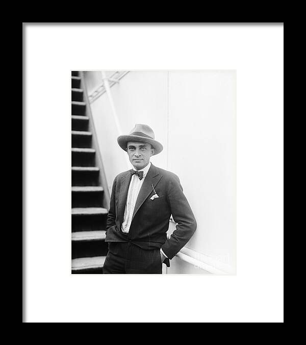 People Framed Print featuring the photograph Conrad Veidt, German Film Star, On Boat by Bettmann