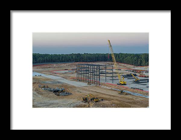 Steel Framed Print featuring the photograph Construction Of Commercial Building In Stone Mountain, Georgia by Cavan Images
