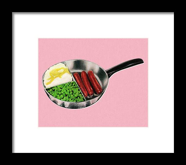 Campy Framed Print featuring the drawing Cooking Dinner in a Pan by CSA Images