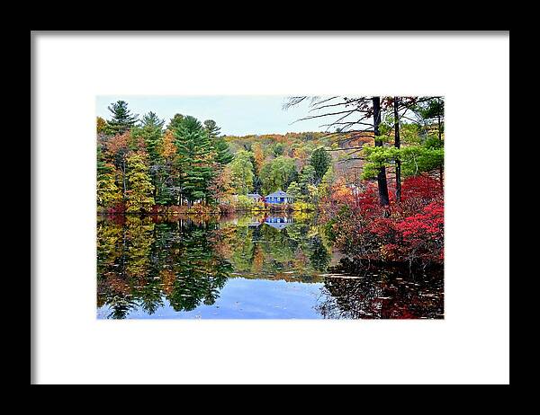 Cook's Pond Framed Print featuring the photograph Cook's Pond in Autumn by Monika Salvan