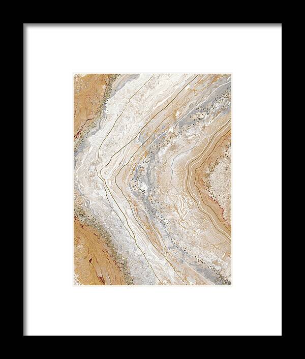 Cool Framed Print featuring the mixed media Cool Earth Marble Abstract by Tiffany Hakimipour