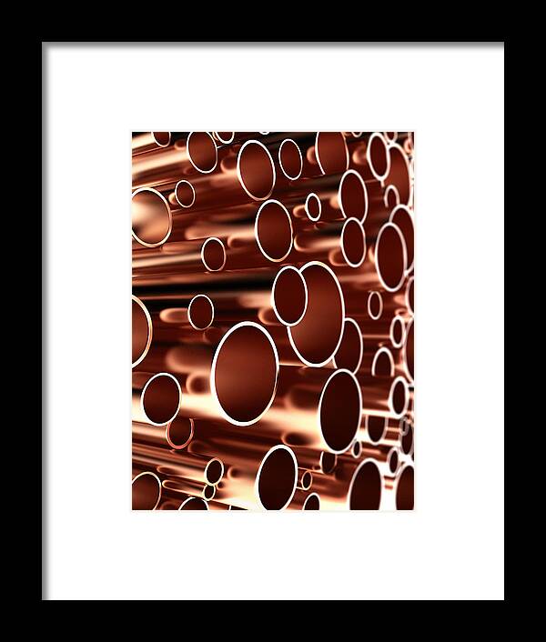 Natural Gas Framed Print featuring the photograph Copper Pipes by Adventtr