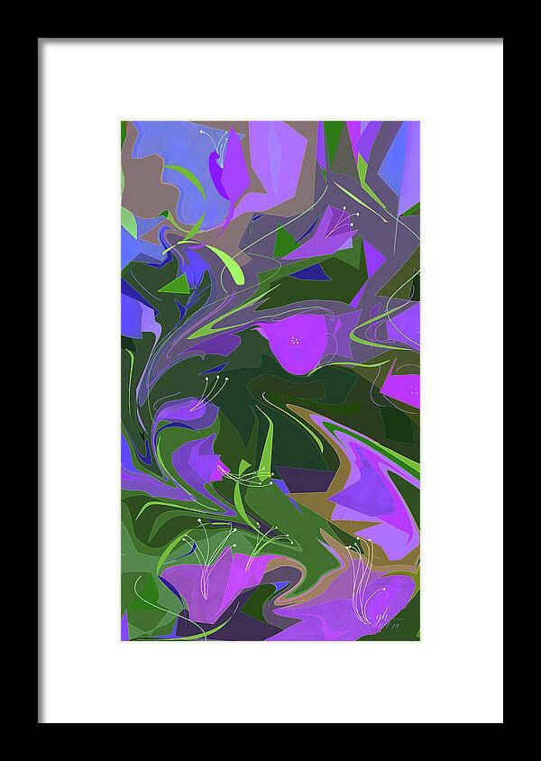 Abstract Framed Print featuring the digital art Corner Flower Shop by Gina Harrison