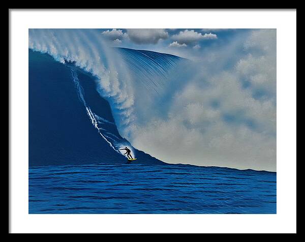 Surfing Framed Print featuring the painting Cortes Bank 2001 by John Kaelin