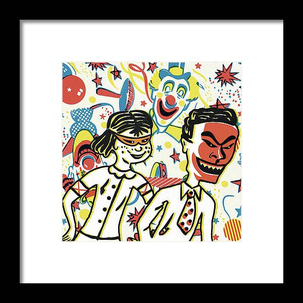 Birthday Framed Print featuring the drawing Costume Party by CSA Images