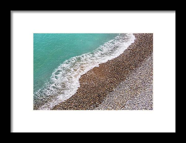 Cote D'azur Framed Print featuring the photograph Cote D'azur Shoreline by Melanie Alexandra Price
