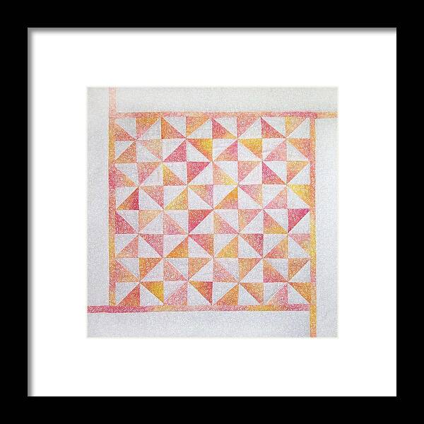 Art Quilt Framed Print featuring the tapestry - textile Cotton Candy Pinwheels by Pam Geisel