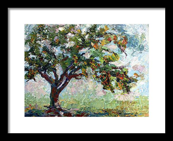 Trees Framed Print featuring the painting Country Garden Apple Tree by Ginette Callaway