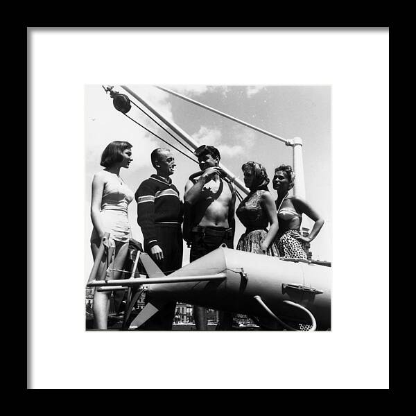 People Framed Print featuring the photograph Cousteau Party by Keystone