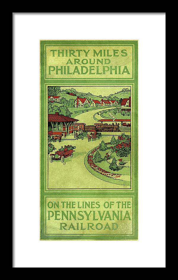 Philadelphia Framed Print featuring the mixed media Cover of Thirty Miles Around Philadelphia by Unknown
