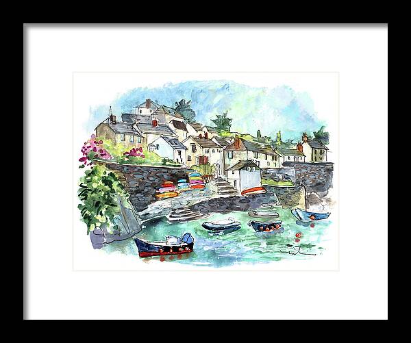 Travel Framed Print featuring the painting Coverack On Lizard Peninsula 06 by Miki De Goodaboom