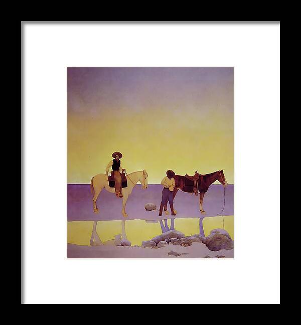 Maxfield Parrish Framed Print featuring the photograph Cowboys Hot Springs Arizona by Maxfield Parrish
