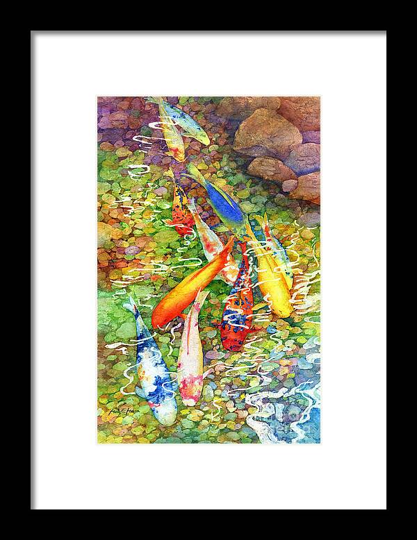 Watercolor Framed Print featuring the painting Coy Koi by Hailey E Herrera