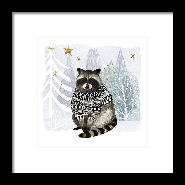 Animals Framed Print featuring the painting Cozy Woodland Animal Iv by Victoria Borges
