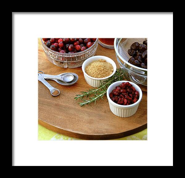 Cherry Framed Print featuring the photograph Cranberry Sauce Cooking Ingredients For by Funwithfood