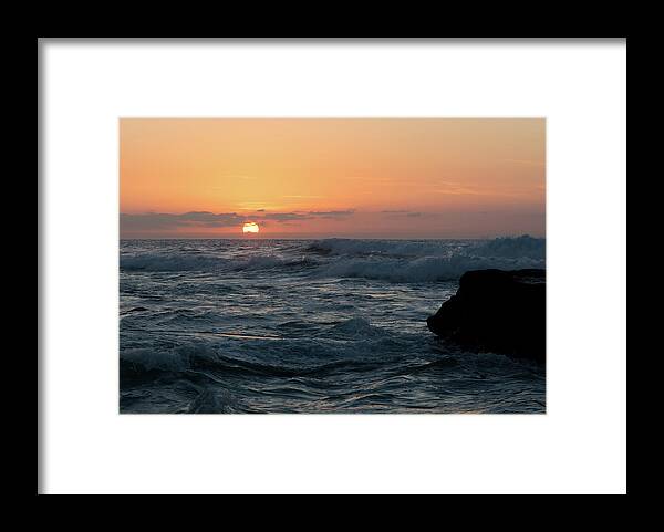 Sunset Framed Print featuring the photograph Crashing Surf in La Jolla by Liz Albro
