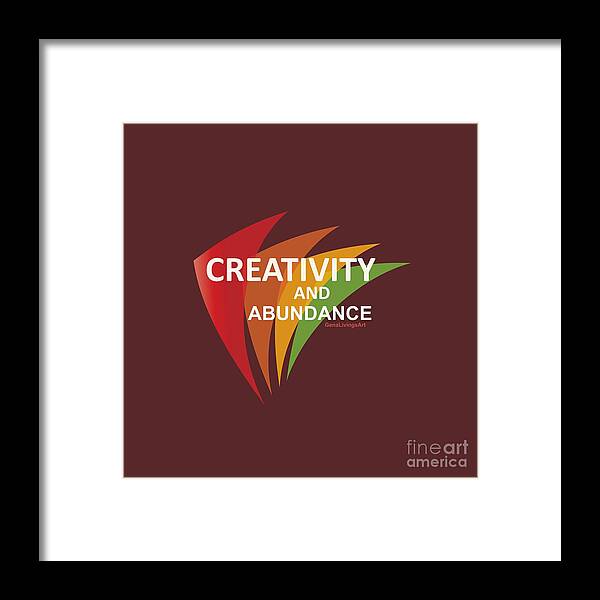  Framed Print featuring the digital art Creativity And Abundance by Gena Livings