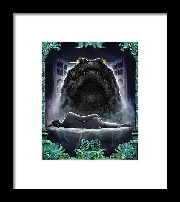 Crocodile Framed Print featuring the mixed media Crocodile by Rob Johnson
