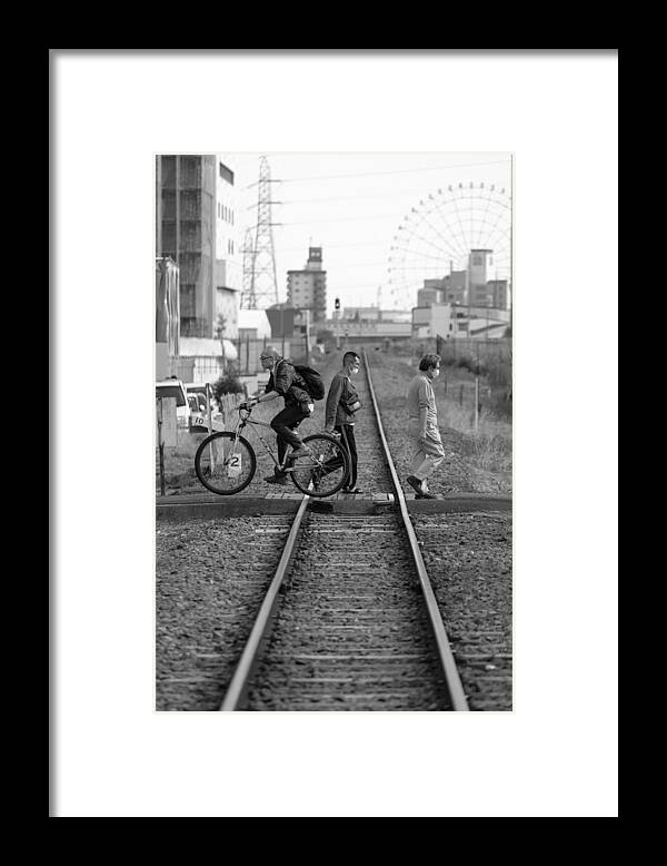 Railway
Crossing
Ferris Wheel Framed Print featuring the photograph Crossing by Kazuhiro Komai